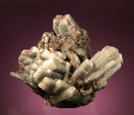 Celestine, Holloway Quarry, Monroe County, Michigan Celestine, Holloway Quarry, Monroe County, Michigan. One of the best celestine specimens of the unique type found at the Holloway Quarry in Michigan. Holloway celestines are grey-blue and unusually blocky. Donor: members of the A. E. Seaman Mineral Museum. Specimens 18 cm. Photo by G. Robinson. (DM 23903)