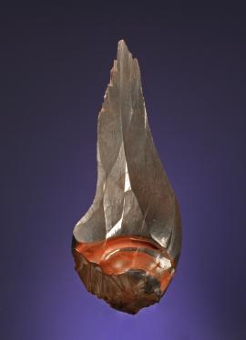 Hematite, Ironwood, Gogebic County, Michigan.  Hematite, Ironwood, Gogebic County, Michigan. Hematite “pencil ore,” perhaps the most attractive variety of hematite iron ores. Donor: F. Smith. Specimen 14 cm tall. Photo by G. Robinson photo. (FS 122)