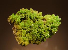 Pyromorphite, Daoping Mine, Guangxi, China. The Daoping Mine has produced some of the best pyromorphite specimens known. Specimen 10 cm wide. Photo by G. Robinson. (DM 27568)