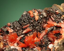 Rhodochrosite, Daaden-Biersorf, Germany.  Rhodochrosite, Daaden-Biersorf, Germany. German rhodochrosite specimens are among the World’s best but are rarely seen. Donor: L. L. Hubbard. Field of view 4 cm Photo by G. Robinson. (DM 276)