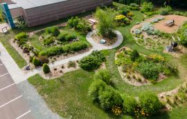 Aerial view of garden from drone by 2nd Sandbar Productions - 2020