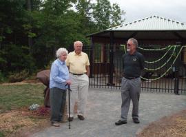 Jane and John Matz with Director Ted Bornhorst at dedication of the Copper Pavilion with museum Executive Director Ted Bornhorst.